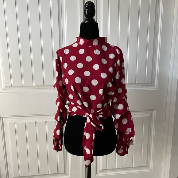 Tops - Polka dot silk blouse